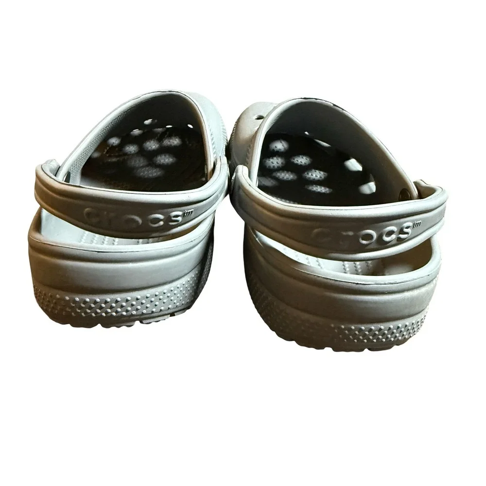 Crocs Classic Clogs Unisex Mens 7 Womens 9 Grey Gray Slip On Comfort Shoes